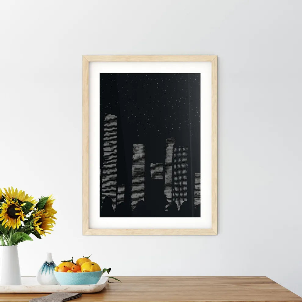 Seattle Skyline - A City Skyline At Night Custom Print