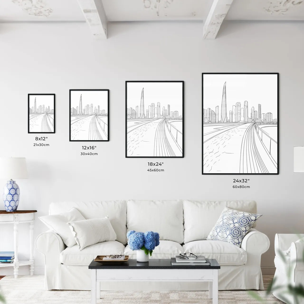 Shanghai China Waterfront - A Drawing Of A City Size Chart