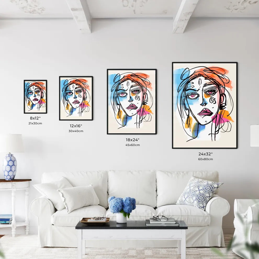 Simple Art Pen Portrait - A Drawing Of - Kitchen Hangings