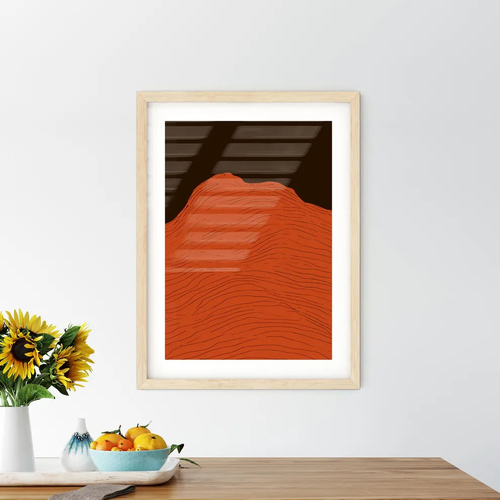 Sunrise - A Red And Bl Framed Print
