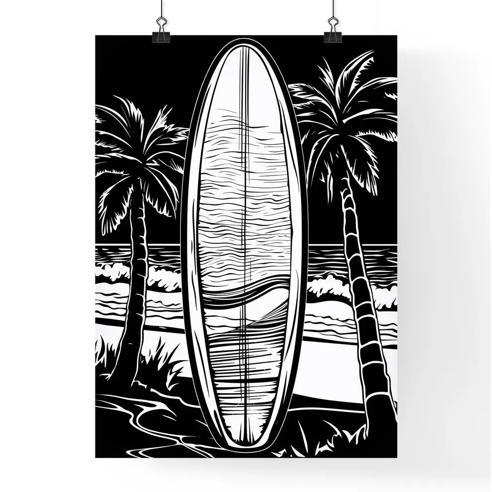 Surfboard In Front Of Beach - A Surfboard  Poster
