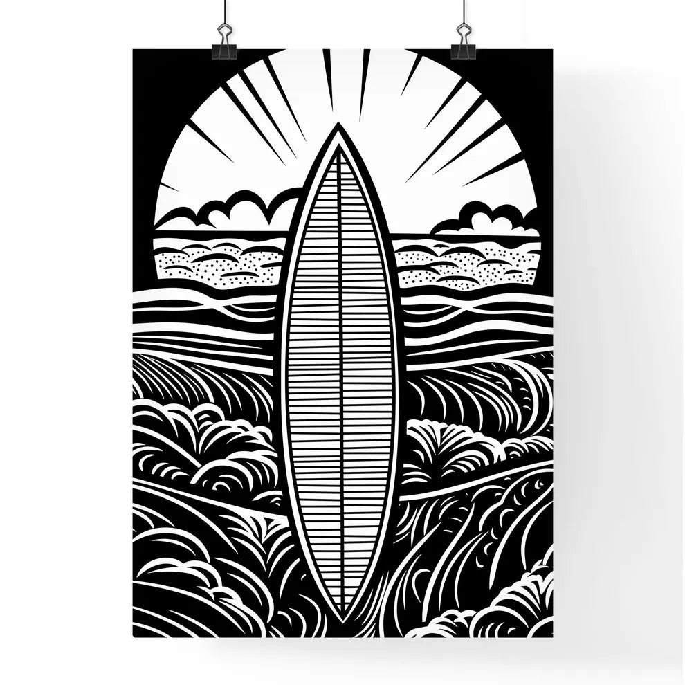 Surfboard In Front Of Beach - A Surfboard  Poster