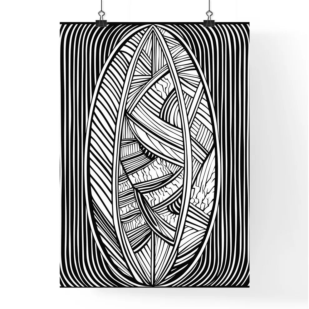 Surfboard Poster - A Black And  Poster