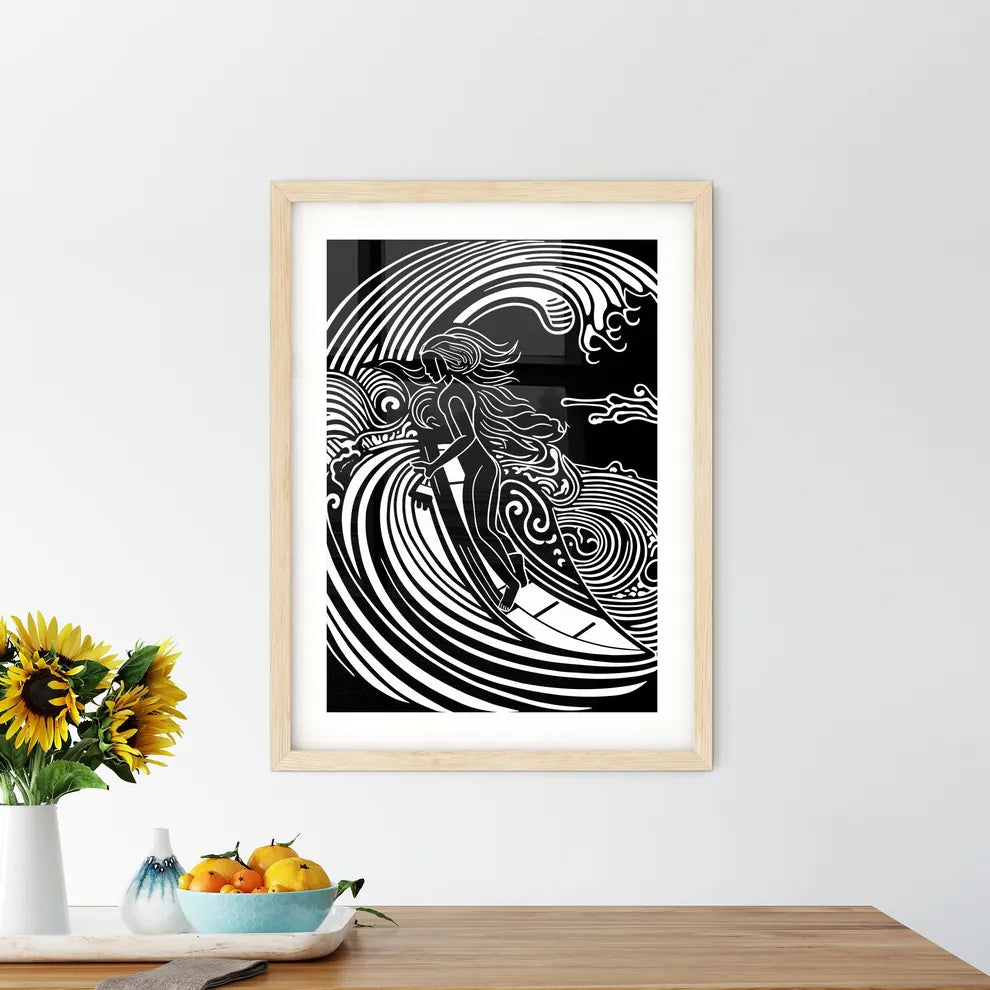 Surfing The Waves  Framed Print