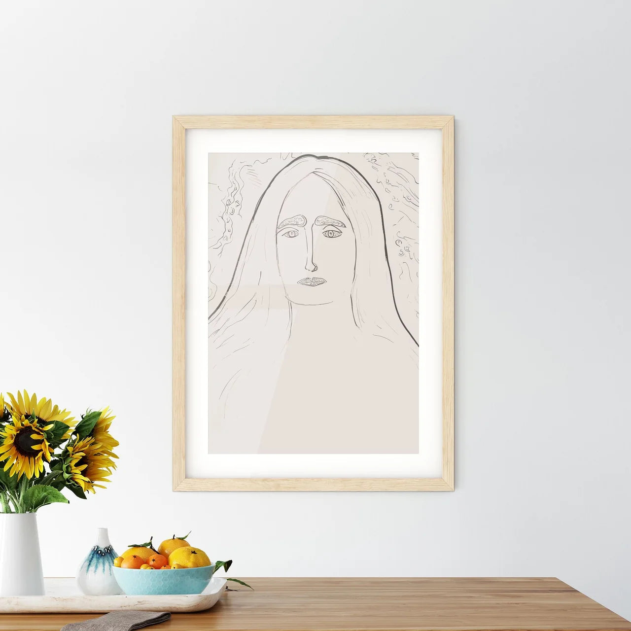 The Blue Cape Poster - A Drawing Of Framed Print