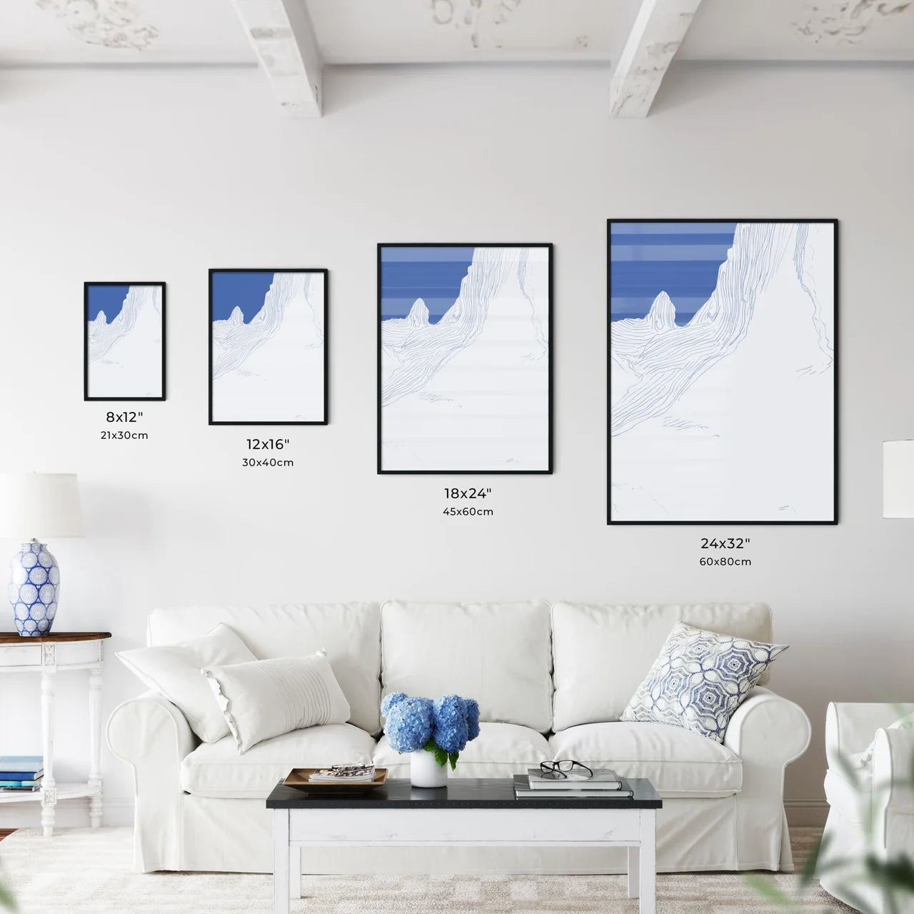 The Blue Cape Poster - A Blue And W - Kitchen Hangings