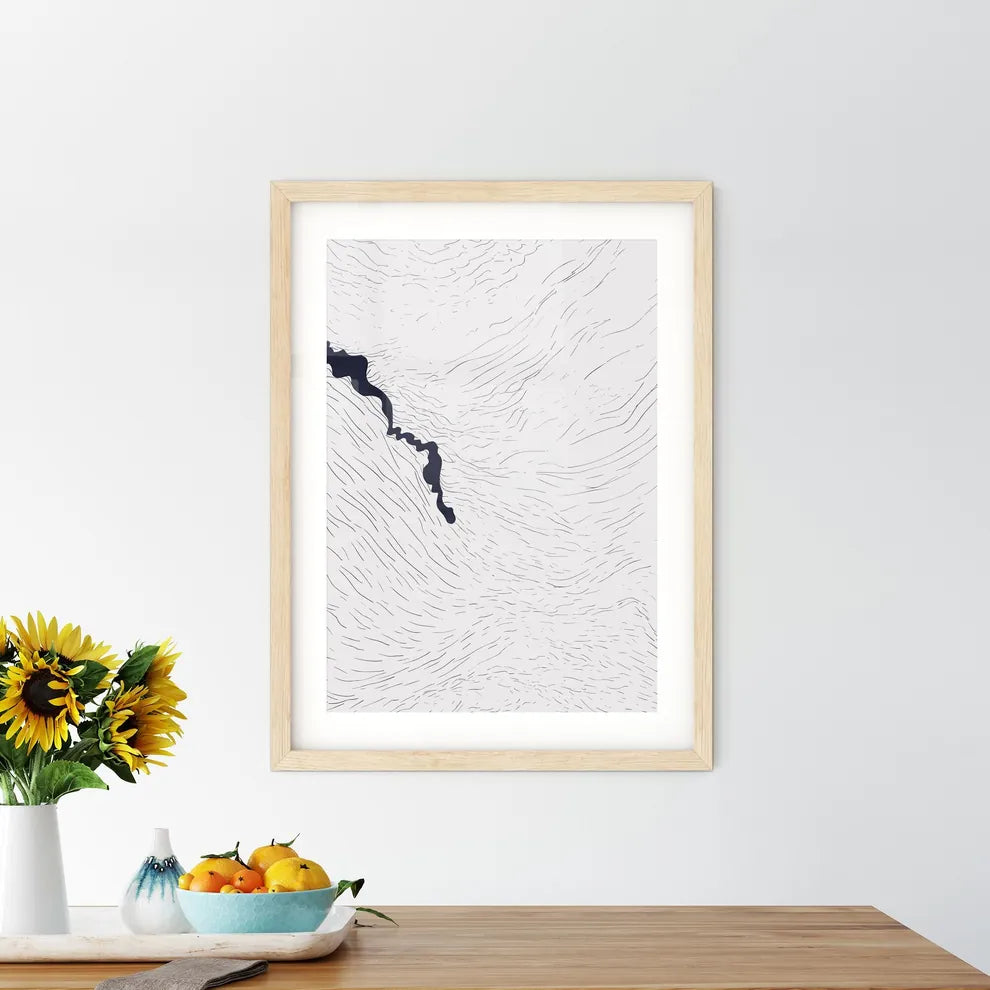 Tornado And Storm - A Black Line Framed Print