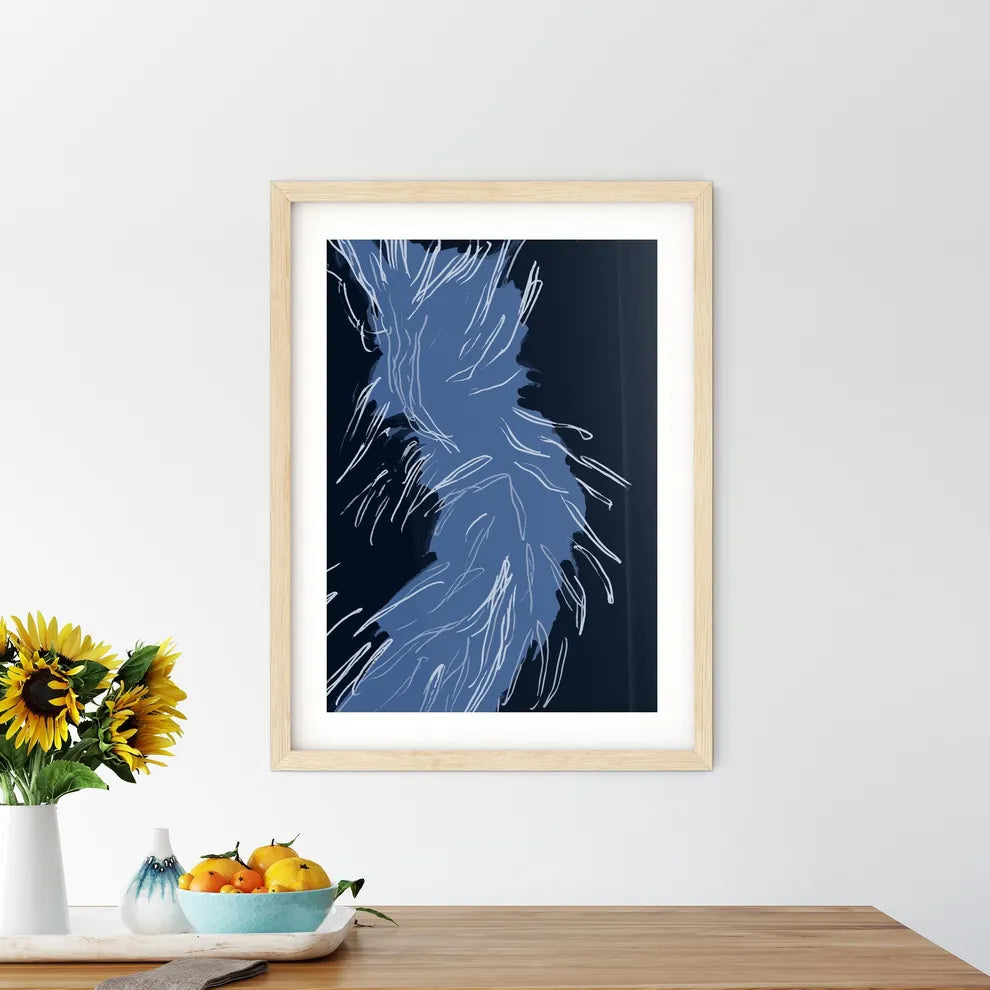 Tornado And Storm - A Blue And W Framed Print