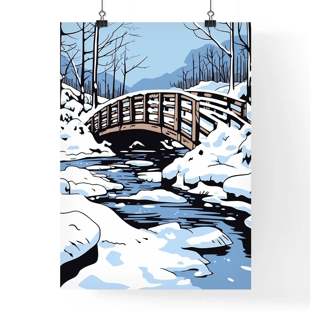A Bridge Over A Stream Following A Heavy Sno Poster