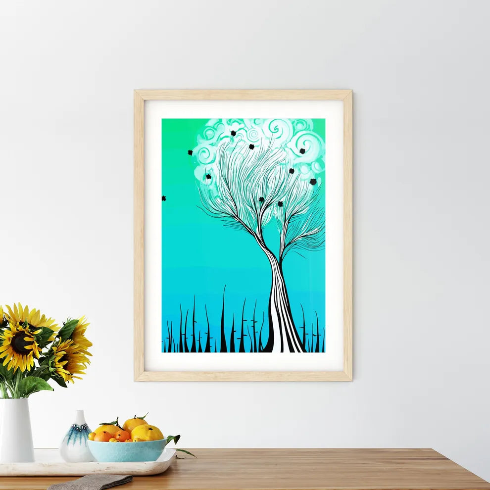 A Decorative Abstract Illustration Of A Chri Framed Print