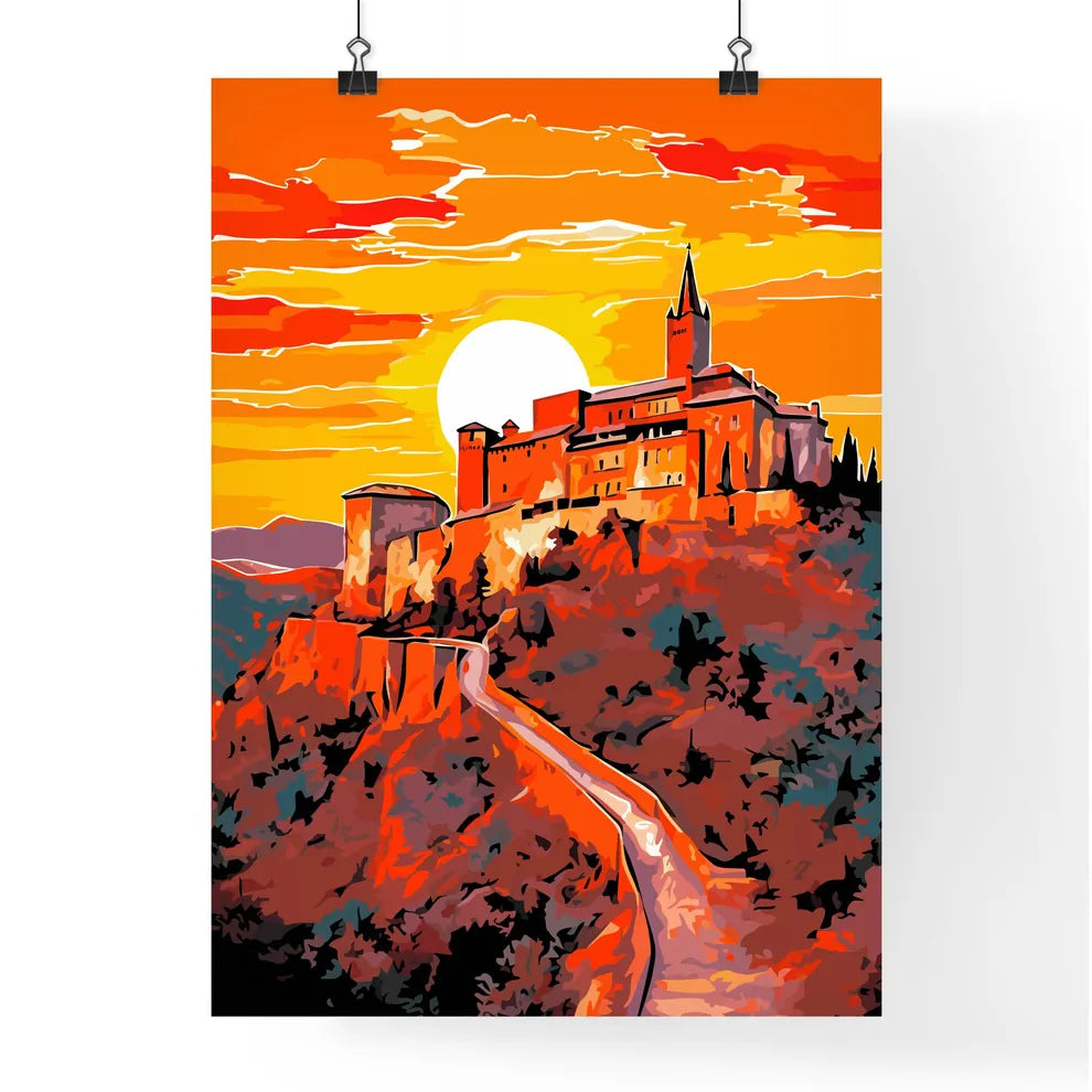 Alcazar Castle On Sunset - Segova Spain - A Castle On A Hill Poster