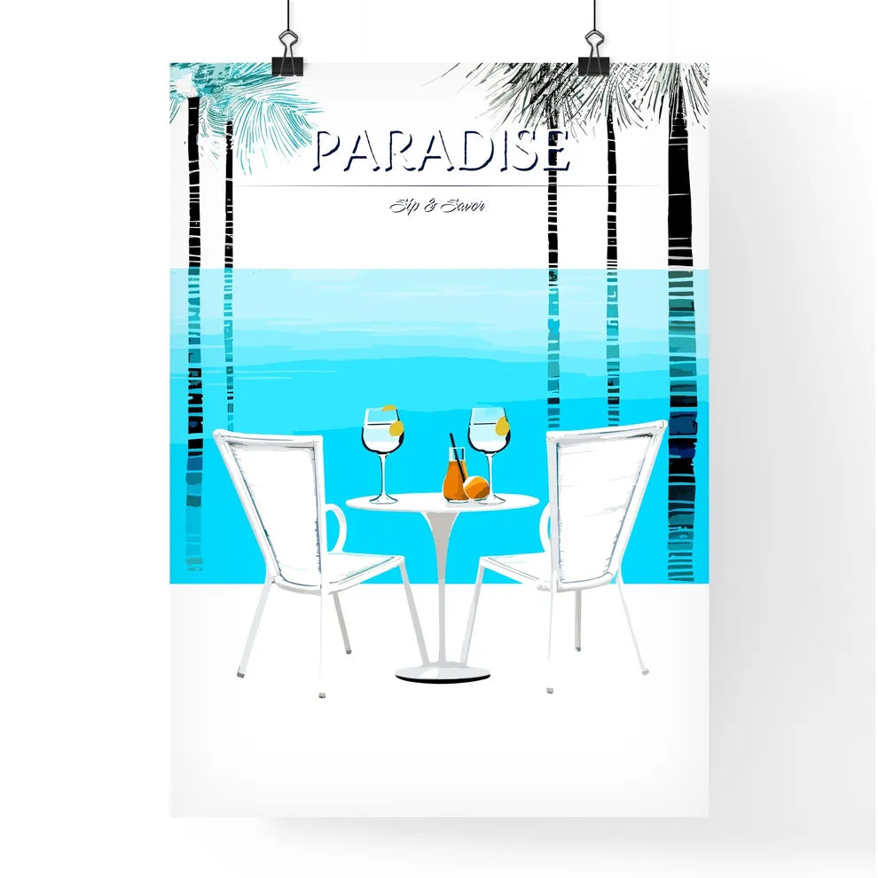Beach Holidays With Two Cocktails Near Swimm Poster
