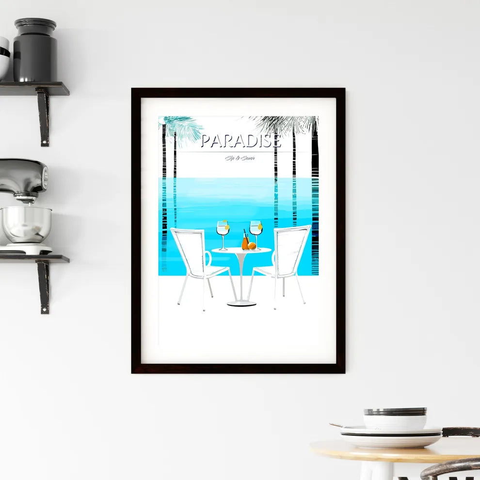 Beach Holidays With Two Cocktails Near Swimm Framed Print