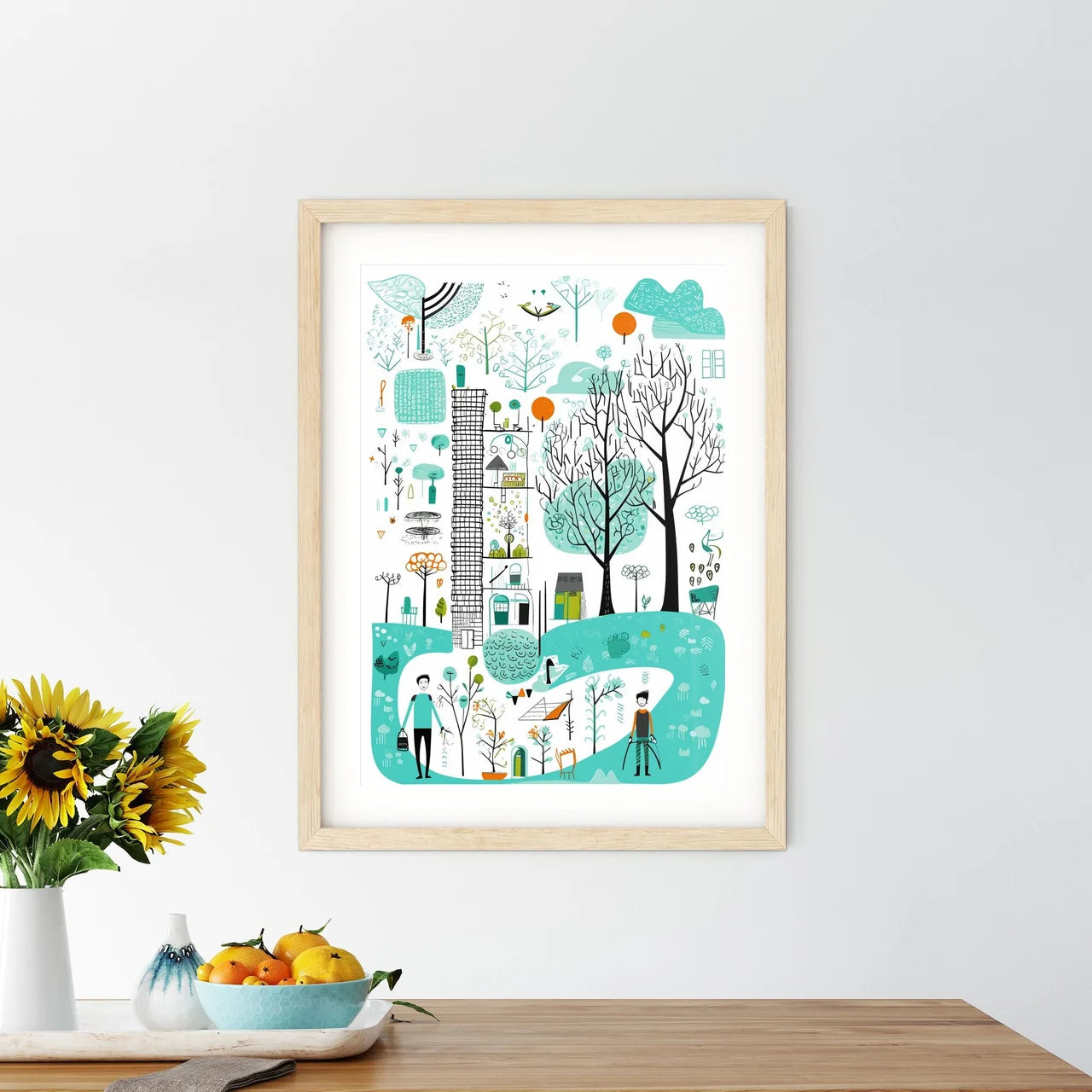 City Life In Amsterdam - A Drawing Of A City Custom Print