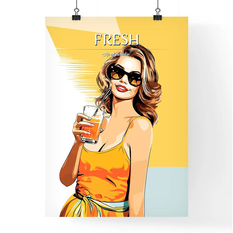 Coconut Fresh Cocktail Beach Woman Drinking  Poster