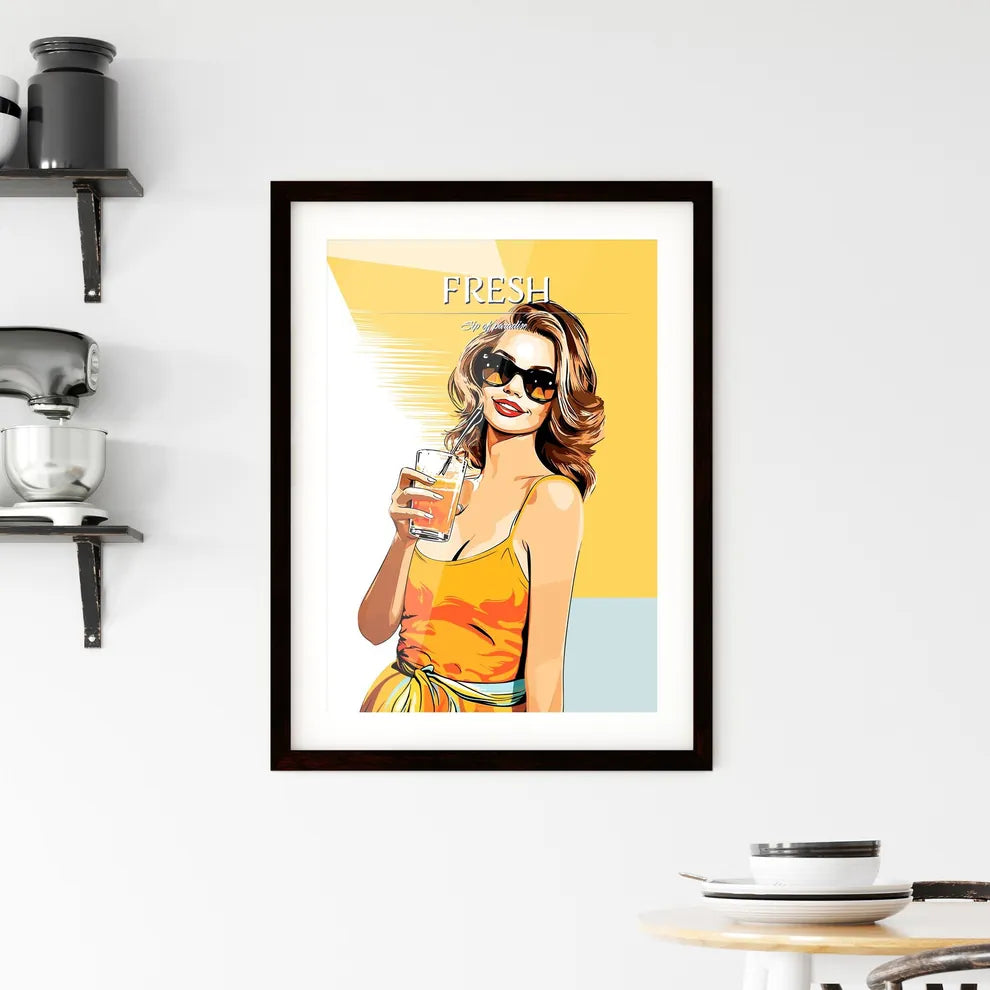 Coconut Fresh Cocktail Beach Woman Drinking  Framed Print