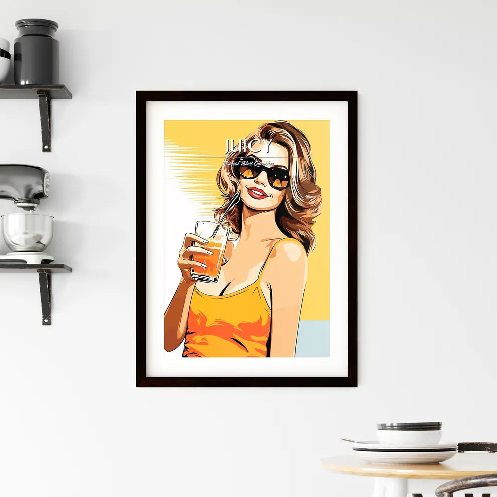 Coconut Fresh Cocktail Beach Woman Drinking  Framed Print