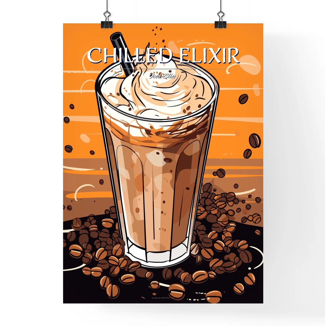 Cold Coffee Drink With Ice And Splashes - A  Poster