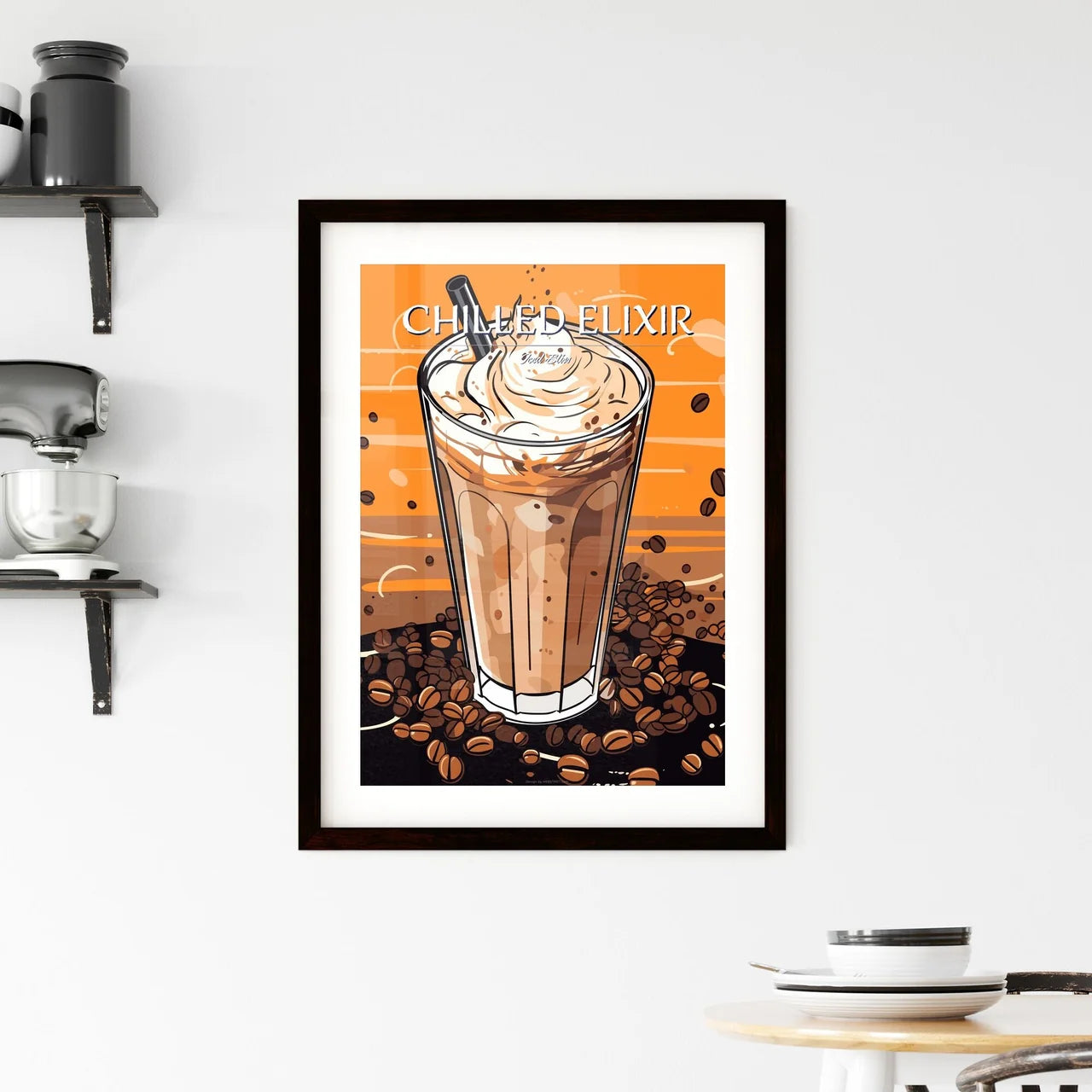 Cold Coffee Drink With Ice And Splashes - A  Framed Print