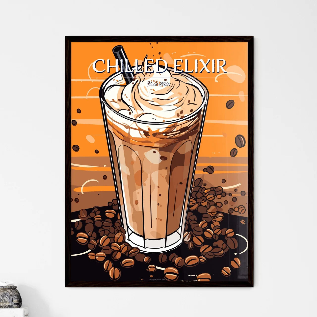 Cold Coffee Drink With Ice And Splashes - A  - Framed Art Print