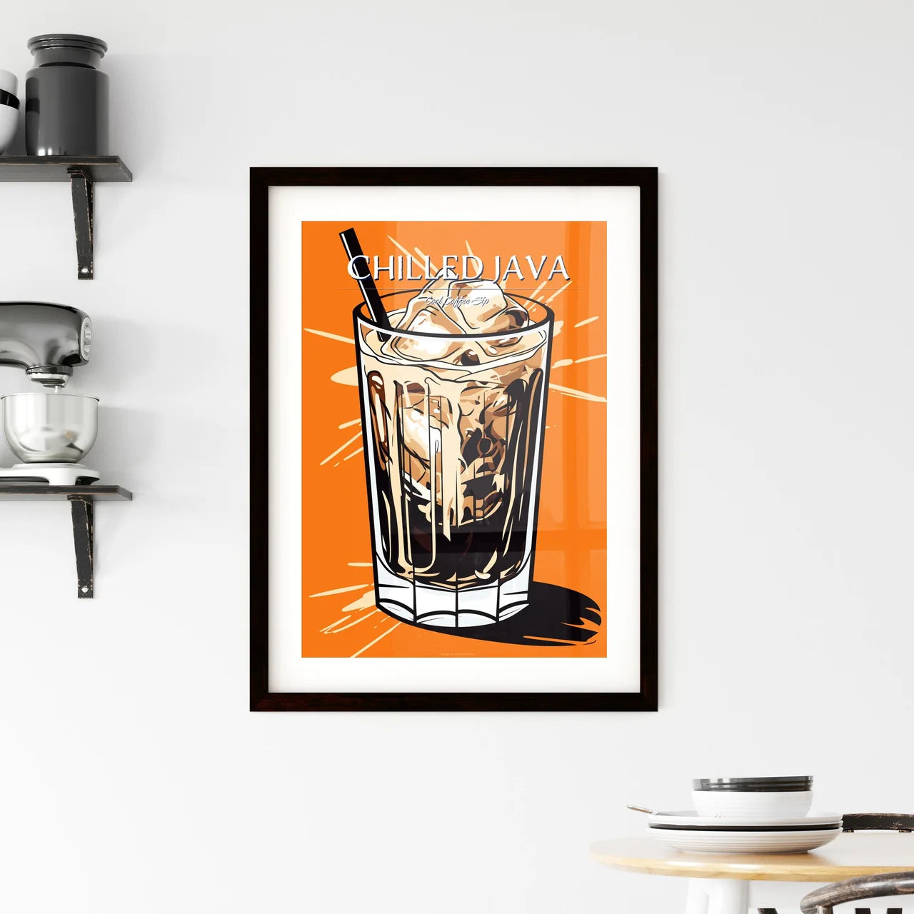 Cold Coffee Drink With Ice And Splashes - A  Framed Print