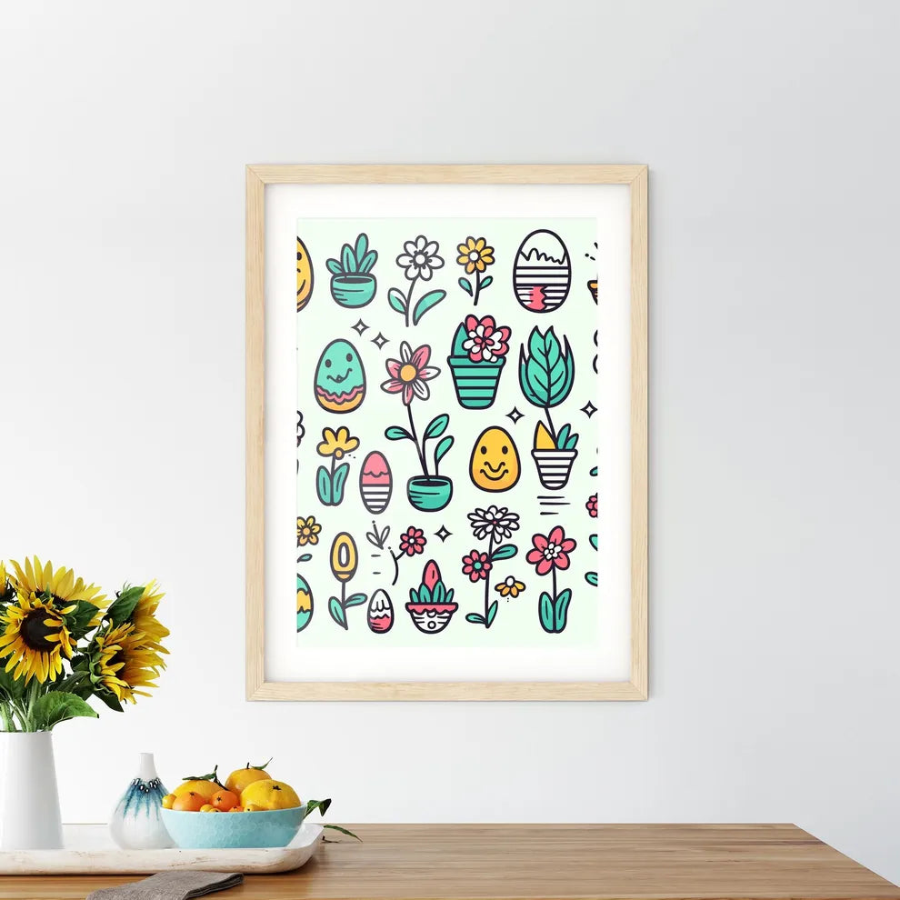 Collection Of Easter Icons And Design Elements  Framed Print