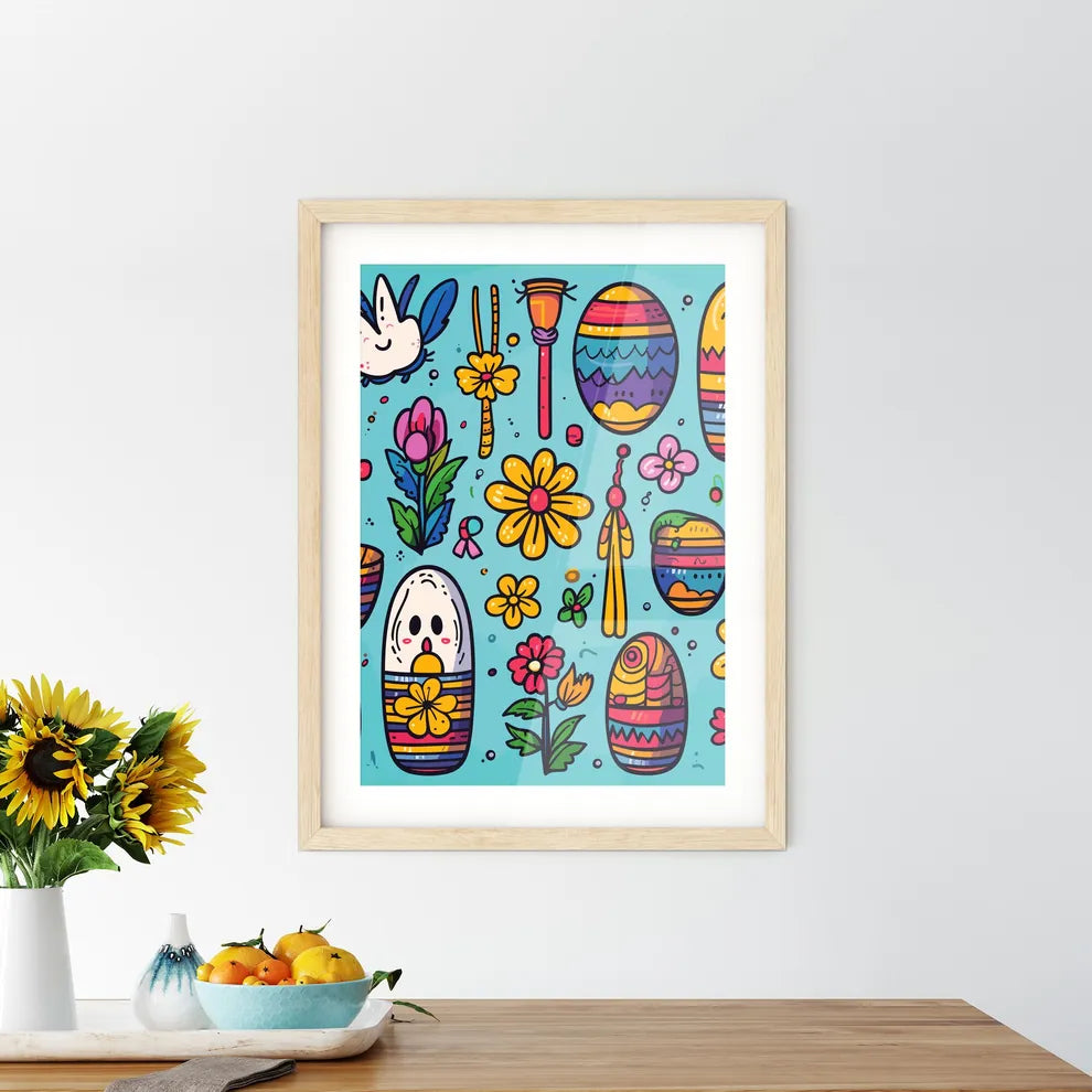 Collection Of Easter Icons And Design Elements  Framed Print