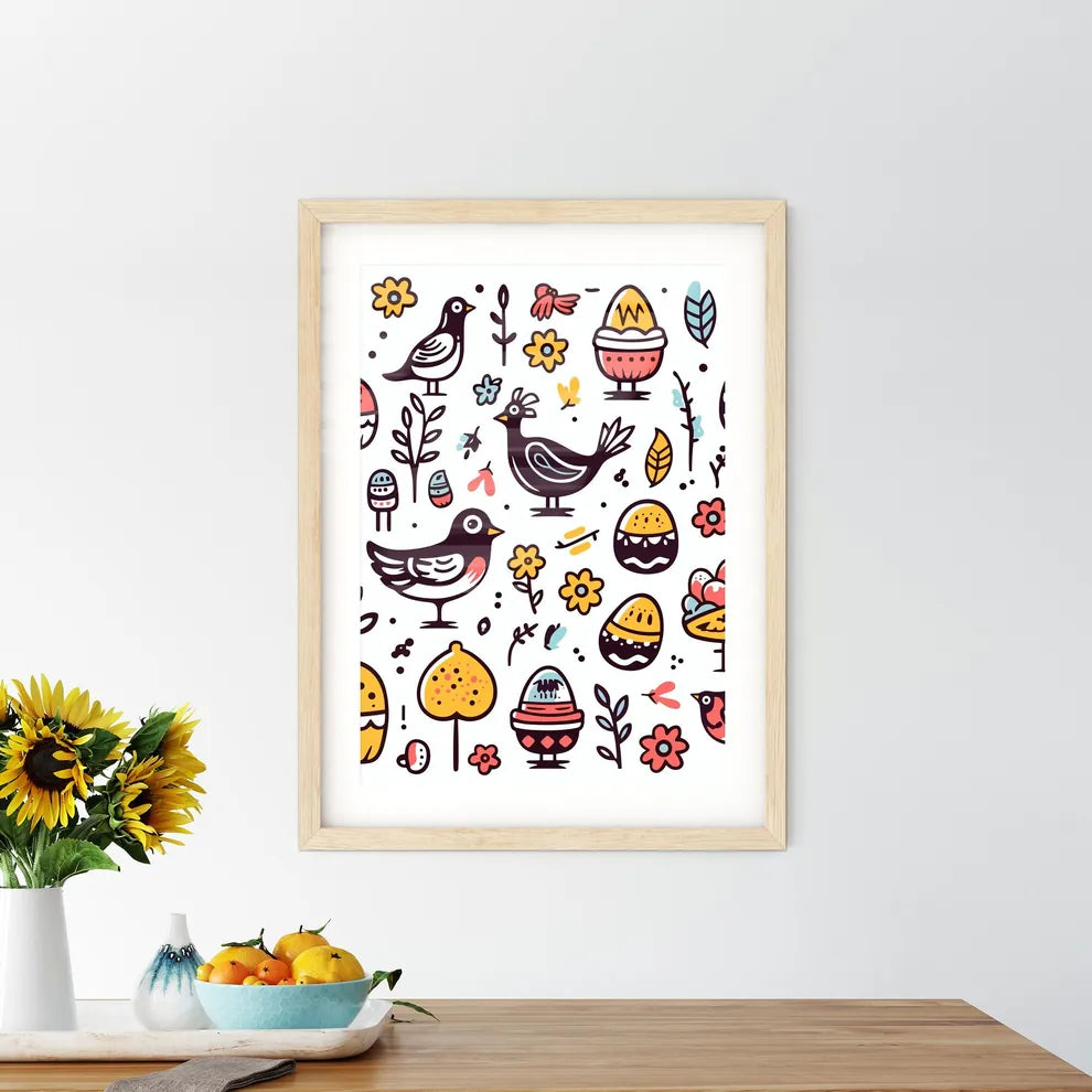Collection Of Easter Icons And Design Elements  Framed Print