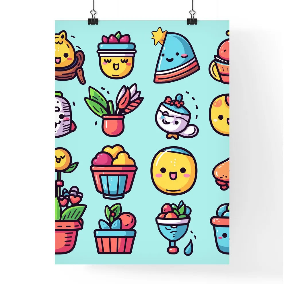 Colorful Easter Icons  Poster