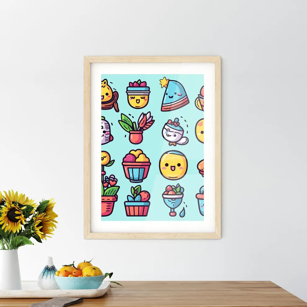 Colorful Easter Icons  Framed Print