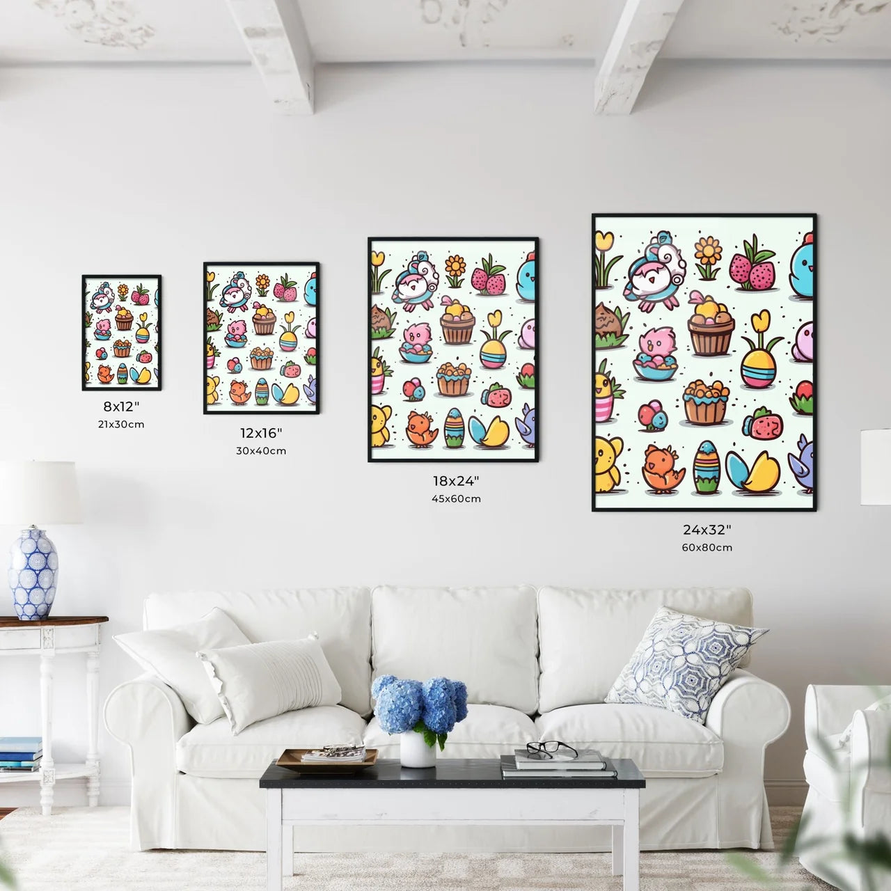 Colorful Easter Icons  Size Chart