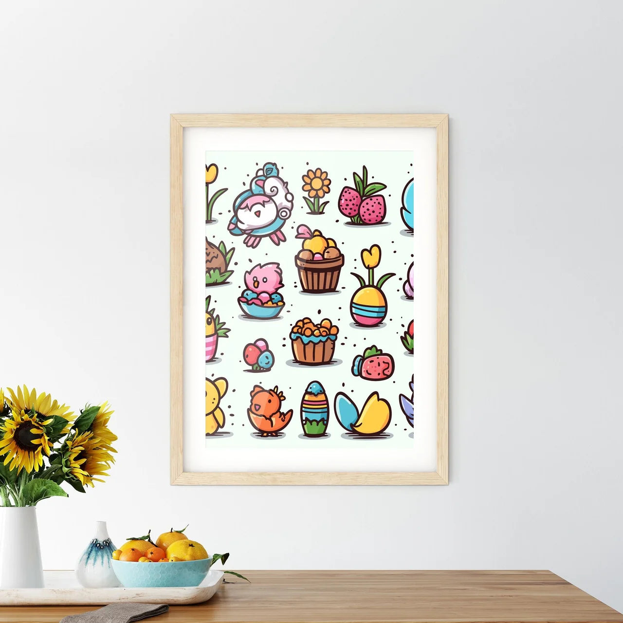 Colorful Easter Icons  Framed Print