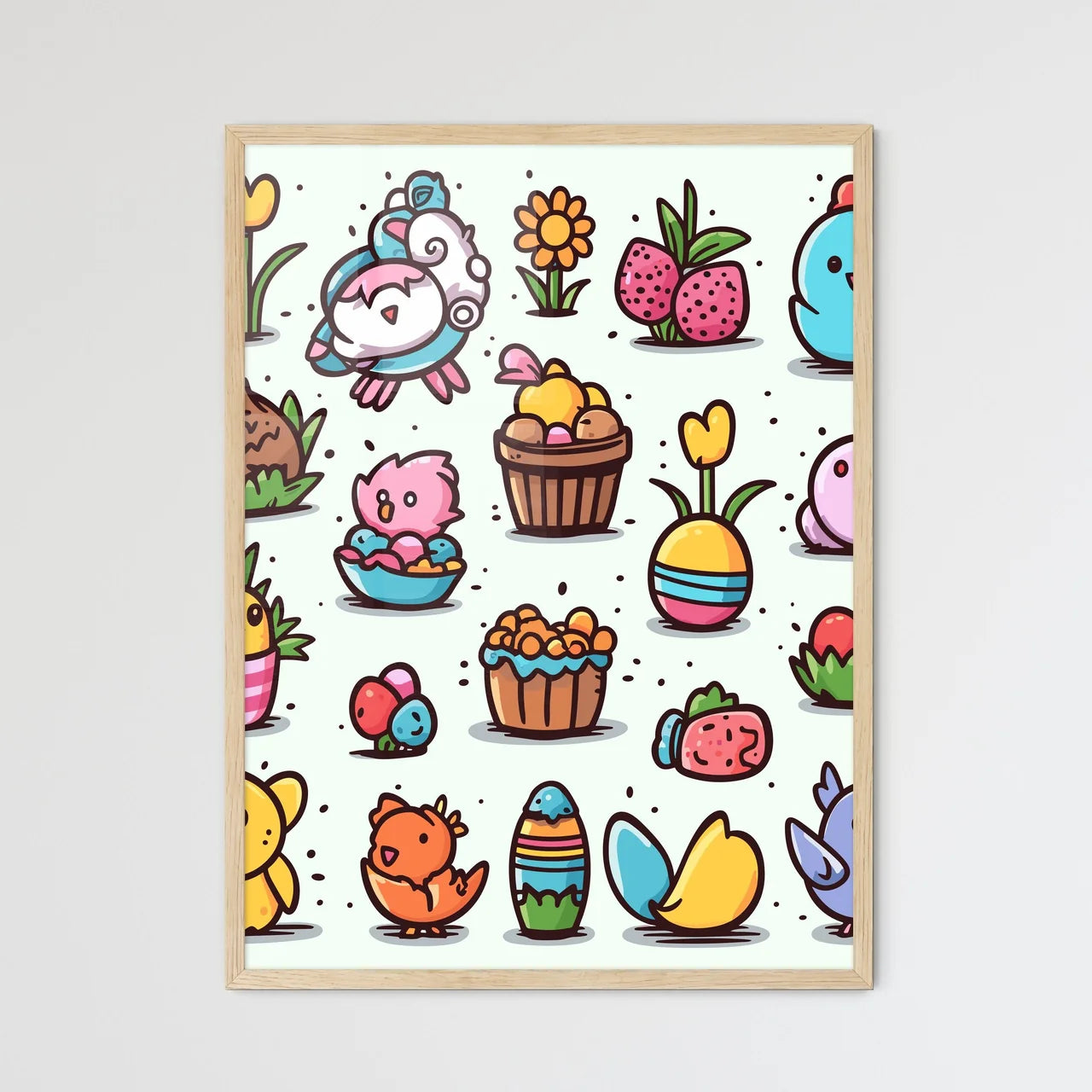 Colorful Easter Icons  Wall Art