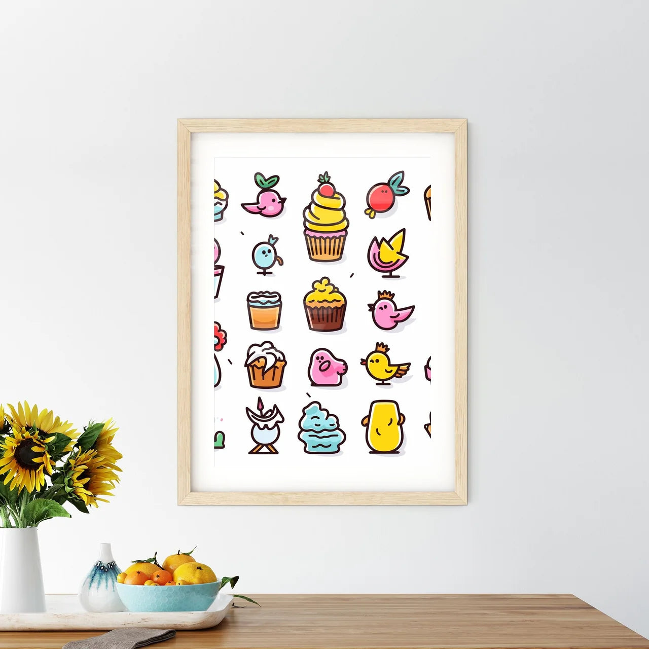 Colorful Easter Icons  Framed Print