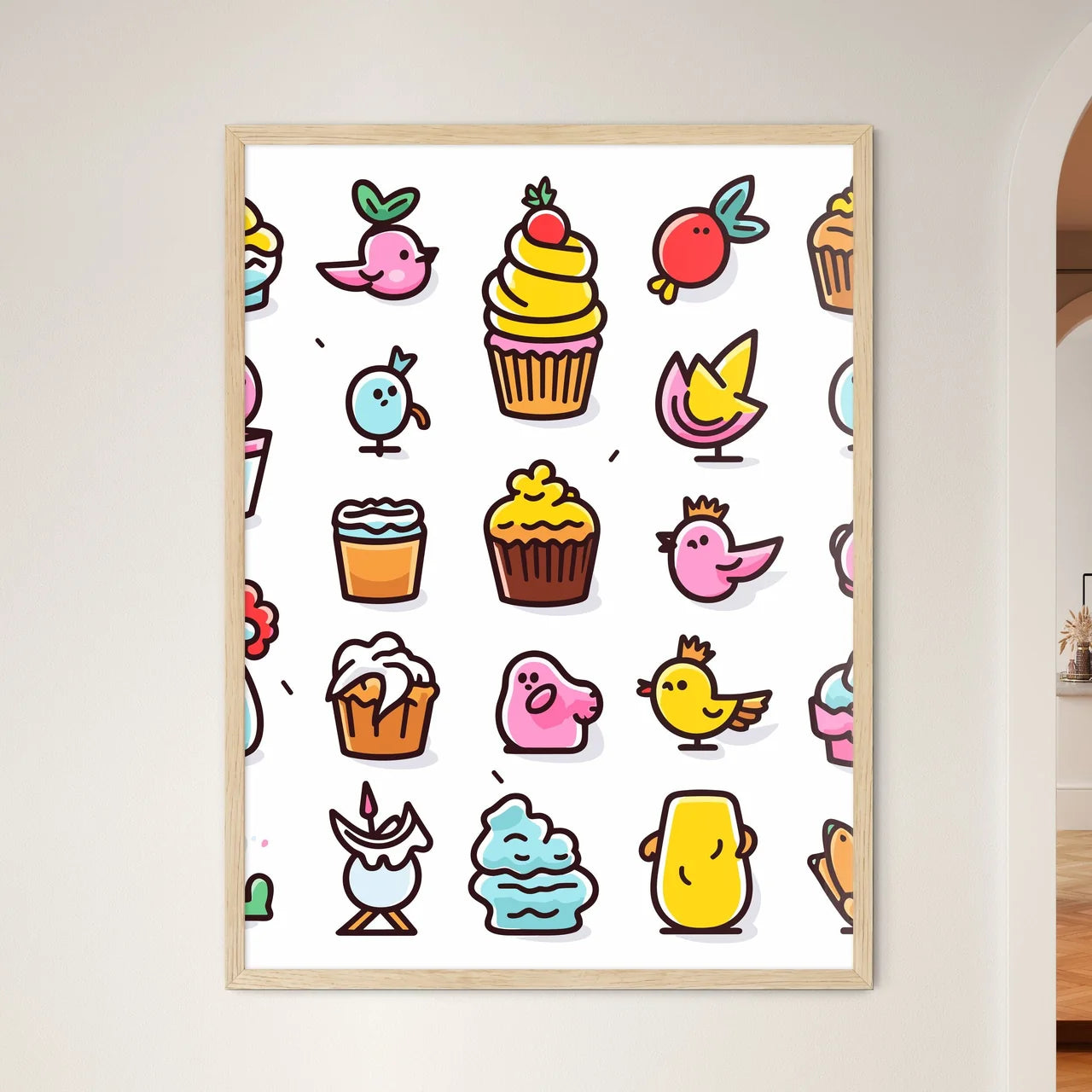 Colorful Easter Icons  Wall Art