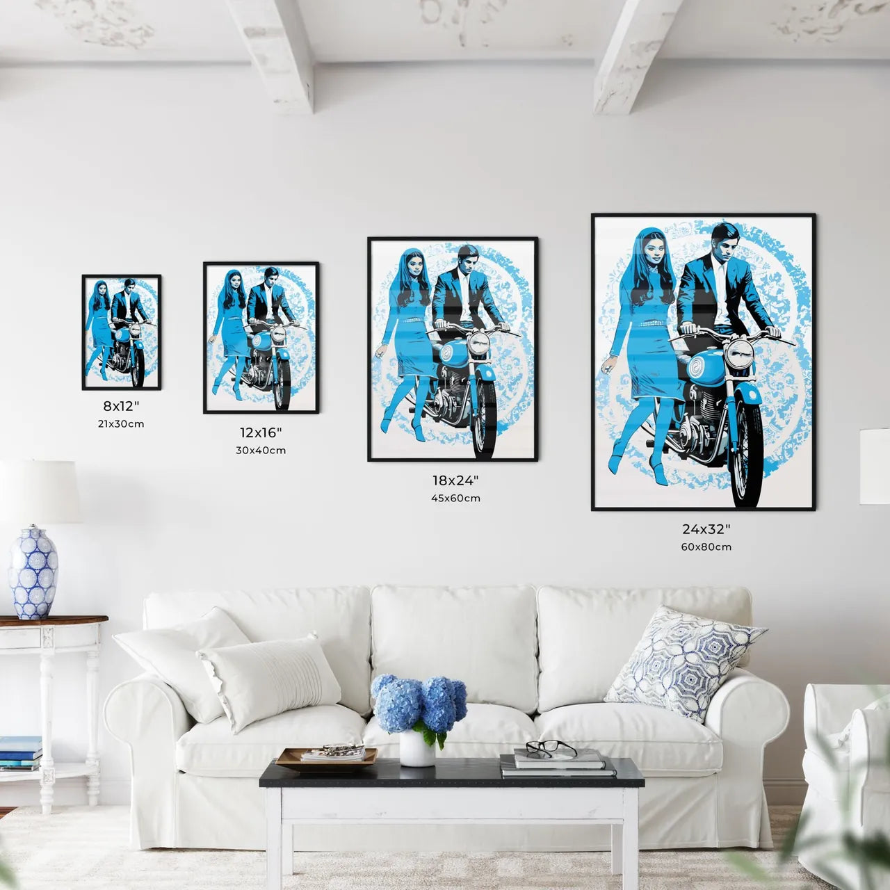 Couple Of 1970 On Motorcycle - A Man And Wo - Kitchen Hangings