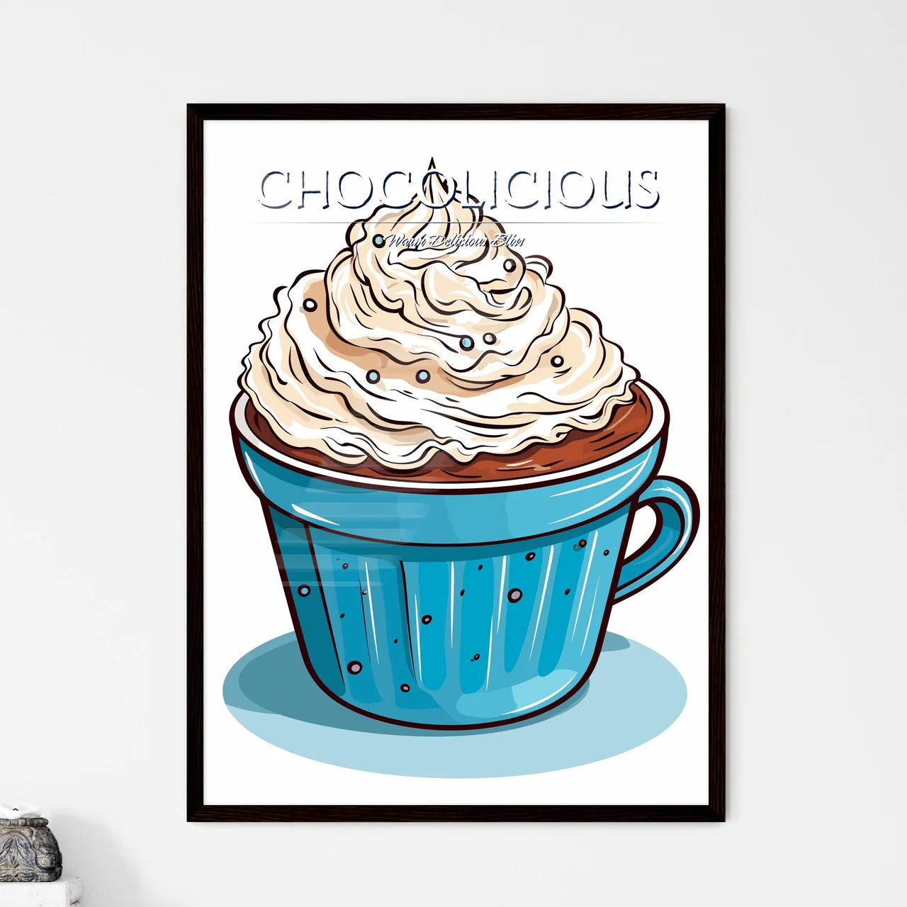 Cup Of Hot Chocolate With Whipped Cream - A  - Framed Art Print