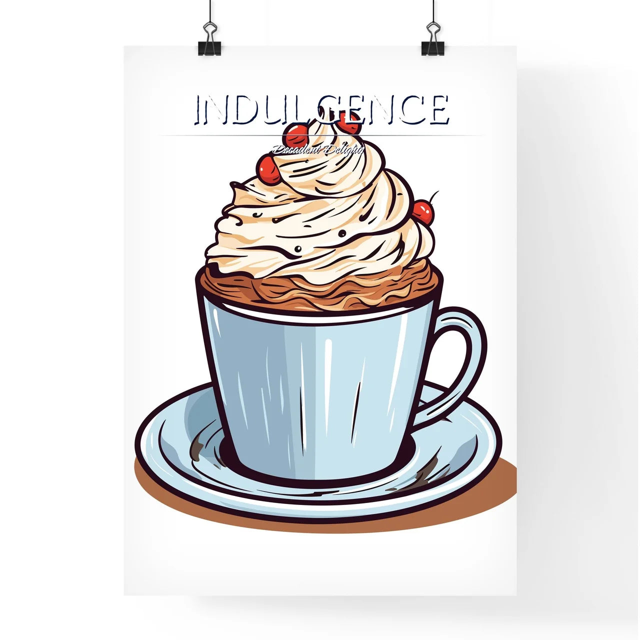 Cup Of Hot Chocolate With Whipped Cream - A  Poster