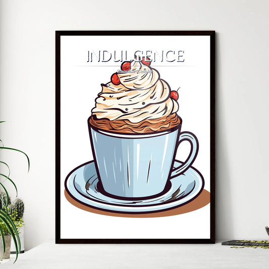 Cup Of Hot Chocolate With Whipped Cream - A  - Framed Art Print