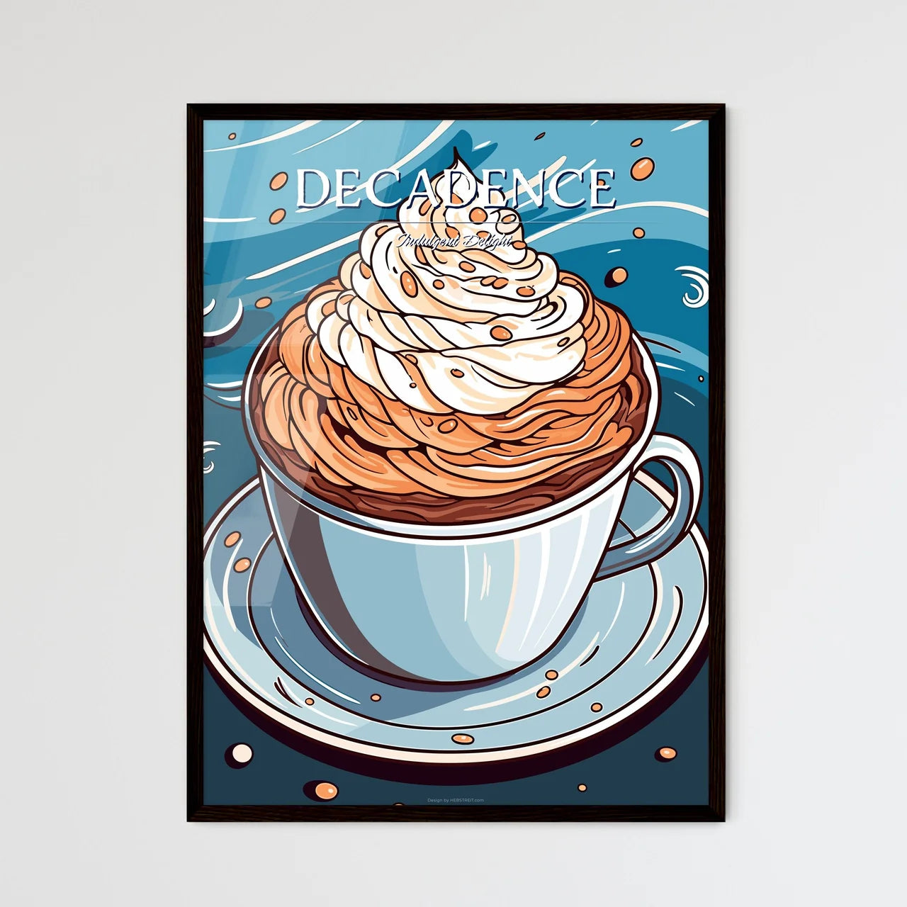 Cup Of Hot Chocolate With Whipped Cream - A  - Framed Art Print