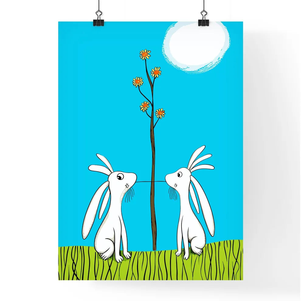 Cute Cute Bunnies In Love  Poster