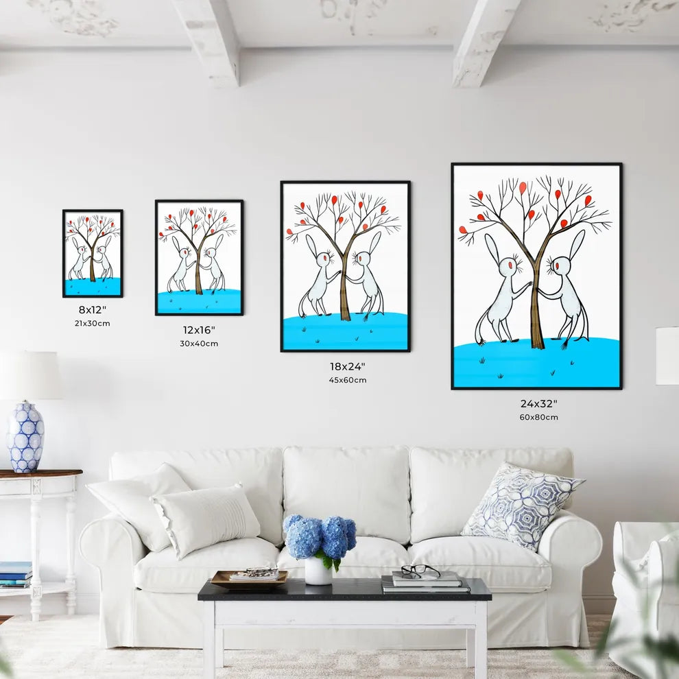 Cute Cute Bunnies In Love  Size Chart