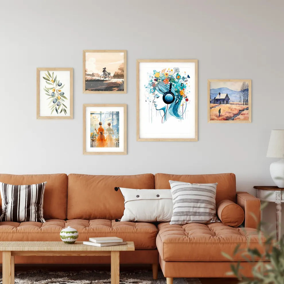 Dj Girl  Music Colors Mix - Floral Calli Wall Art