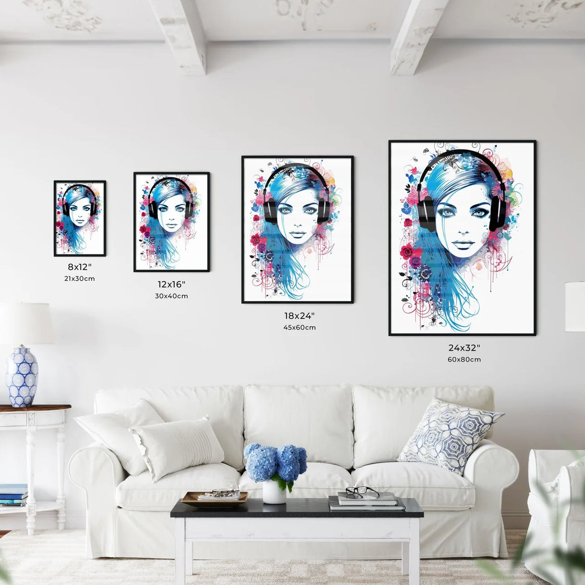 Dj Girl  Music Colors Mix - Floral Calli - Kitchen Hangings
