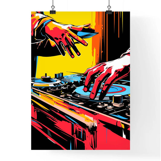 Dj Mixing On The Turntable Modern Abstract P Poster