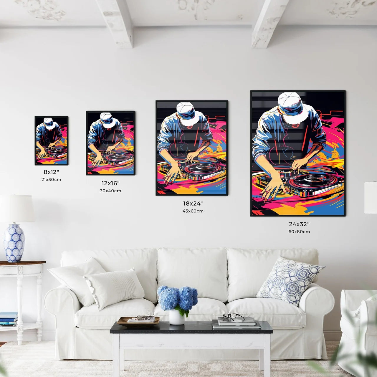 Dj Mixing On The Turntable Modern Abstract P - Kitchen Hangings