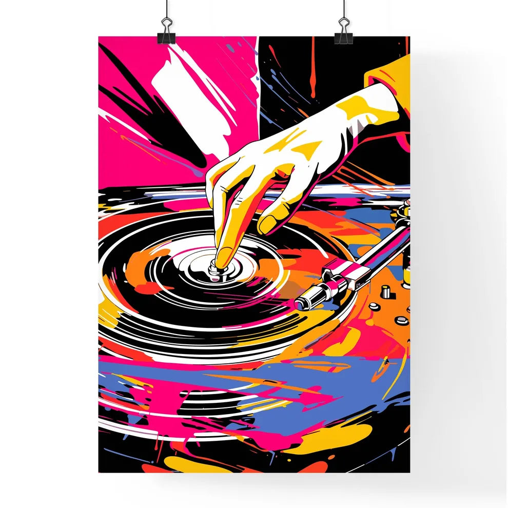 Dj Mixing On The Turntable Modern Abstract P Poster