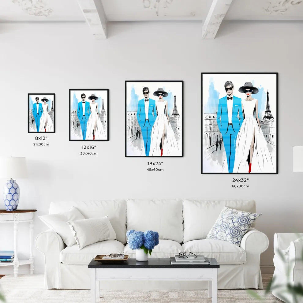 Fashion Illustration Of Couple In Paris - A  - Kitchen Hangings