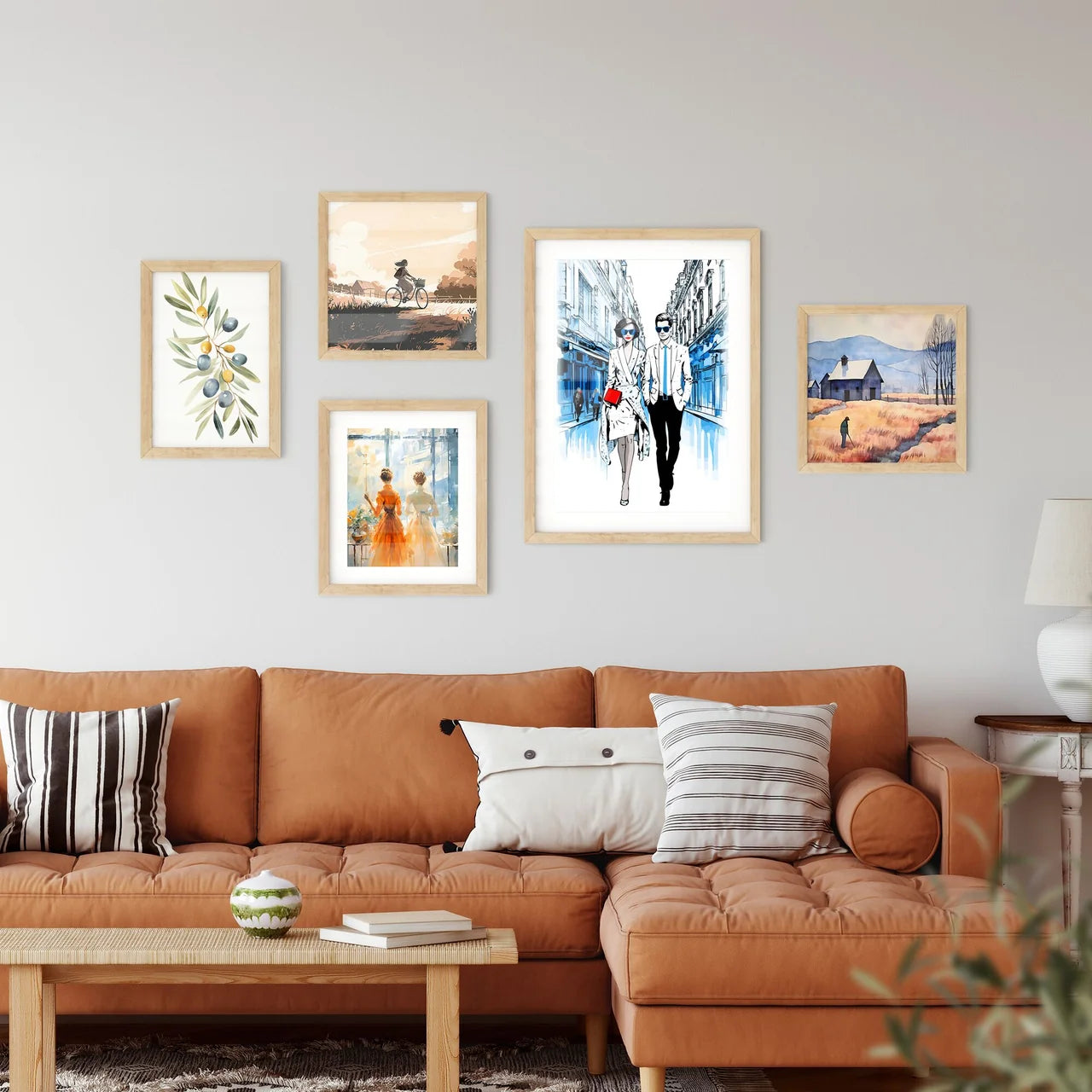 Fashion Illustration Of Couple In Paris - A Man And Woman In A City Interior Design