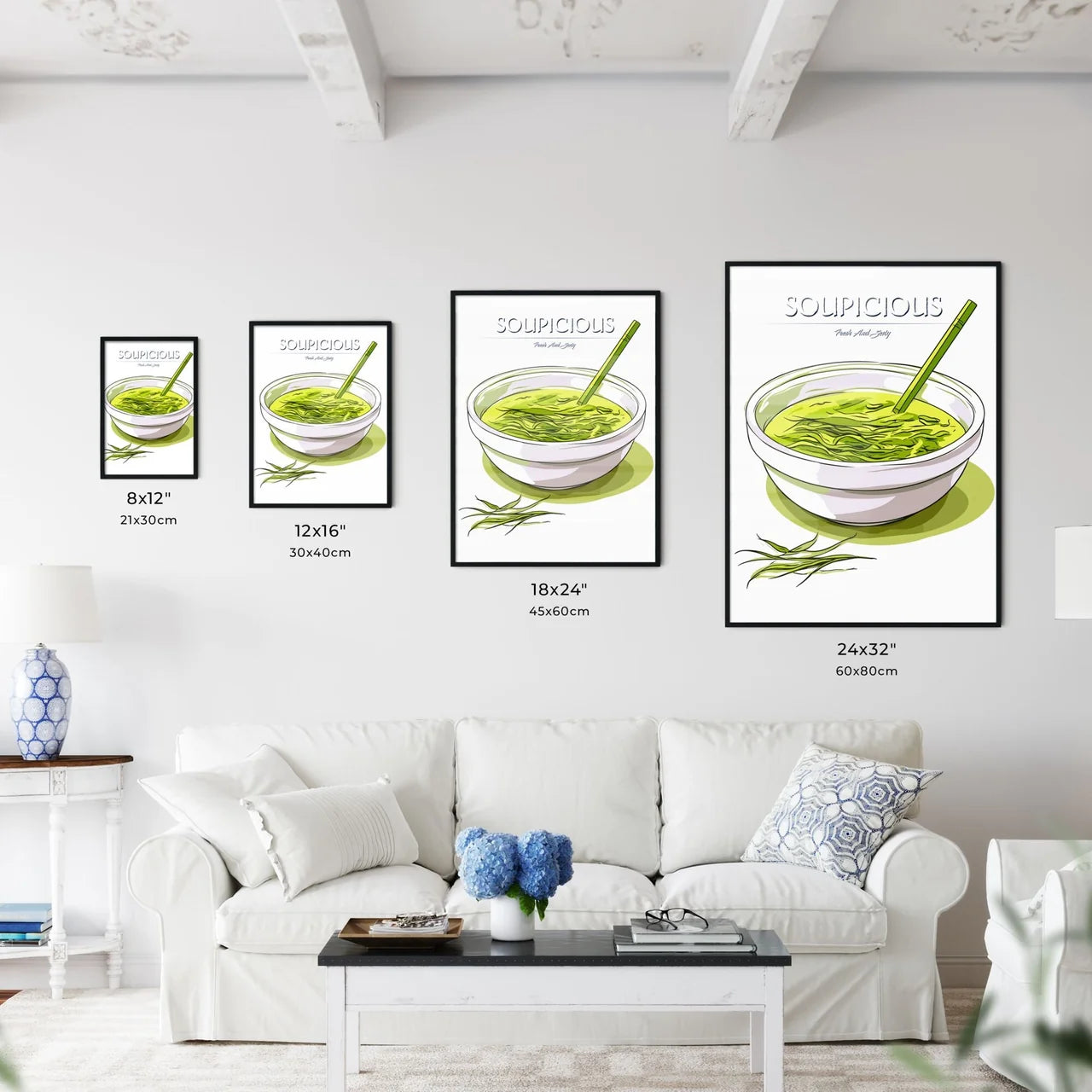 Green Tea On A White Background - A Bowl Of  - Kitchen Hangings
